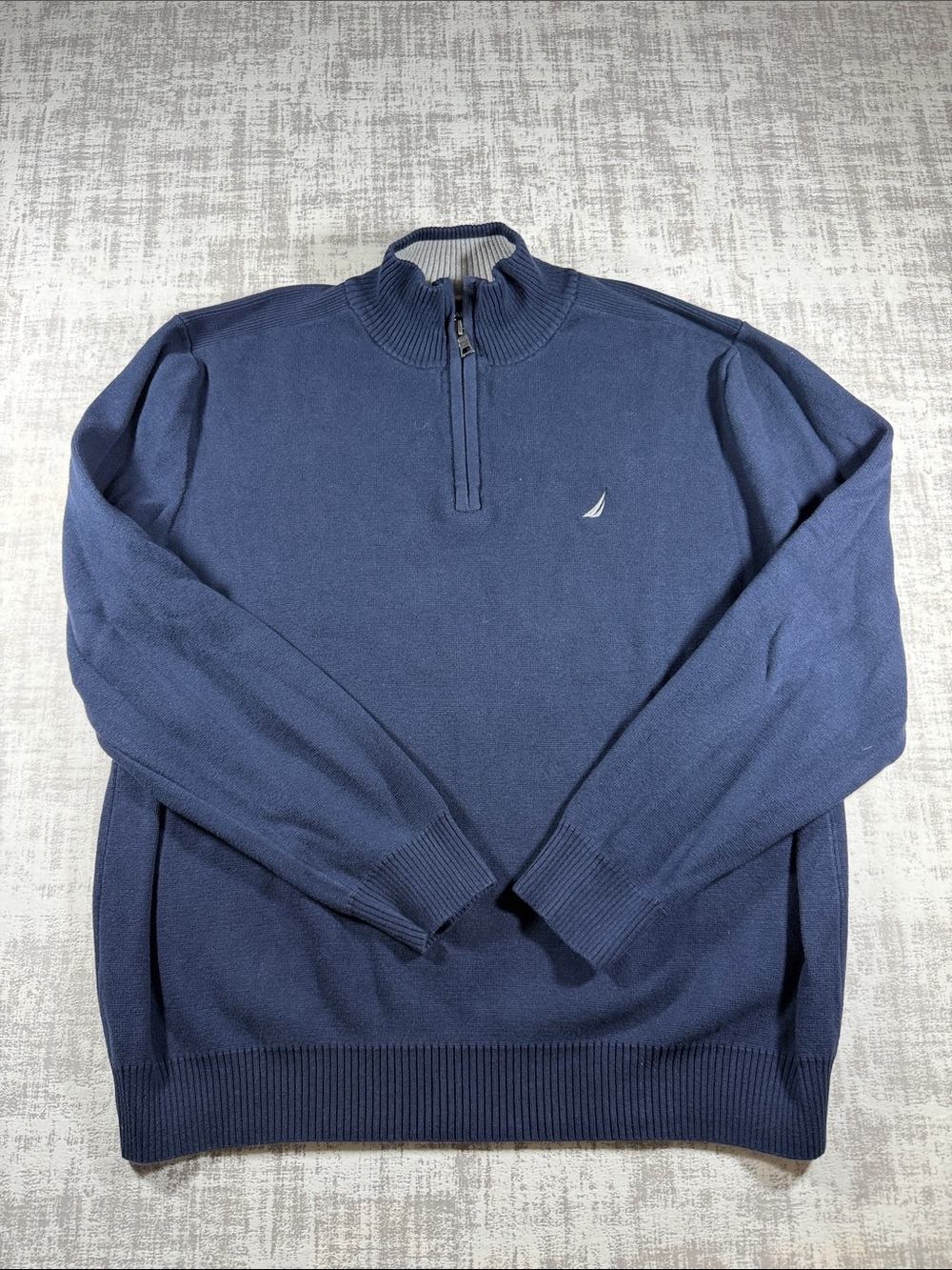 VINTAGE Nautica Men's Dark Navy Half-Zip Pullover Sweater 25.5X23.5 PTP MENS XL